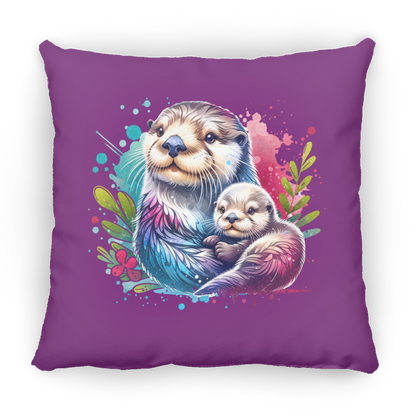 Sea Otter Mom and Baby - Pillows