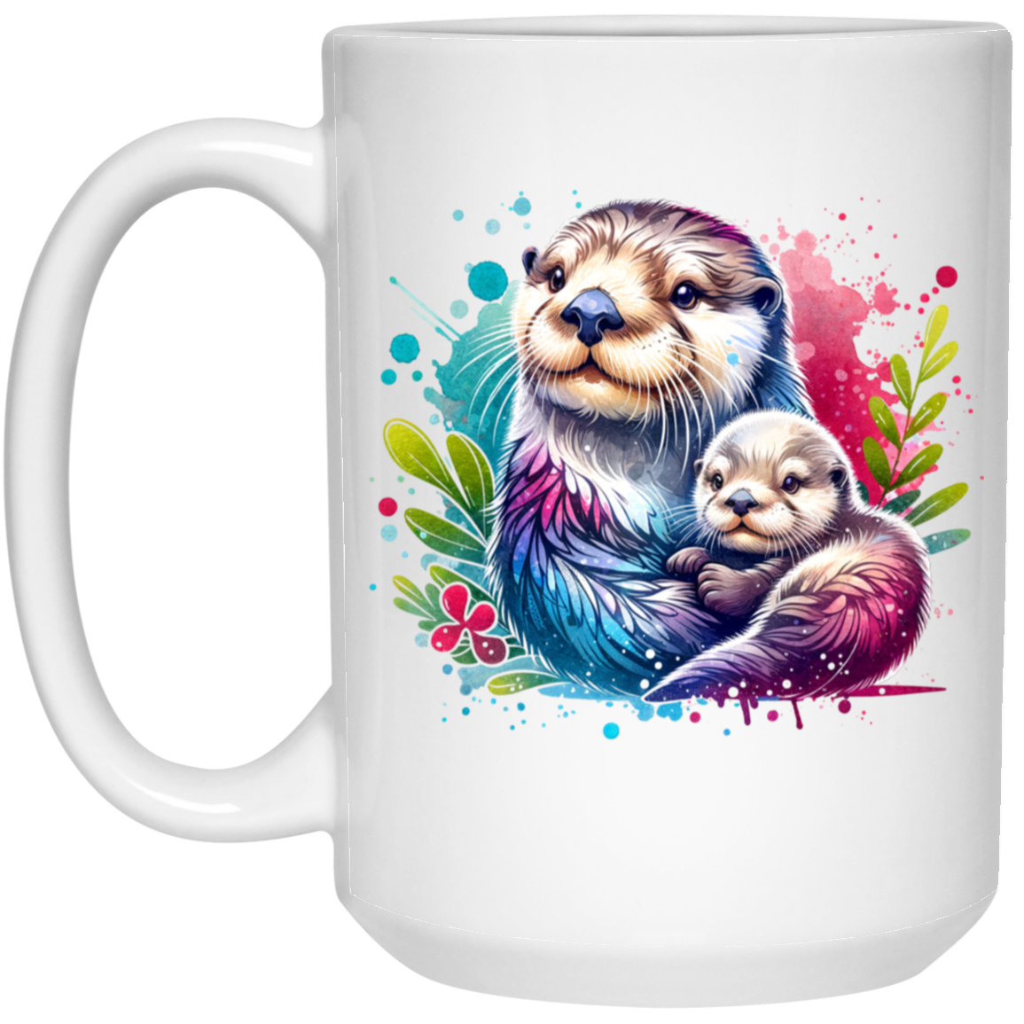 Sea Otter Mom and Baby Mugs