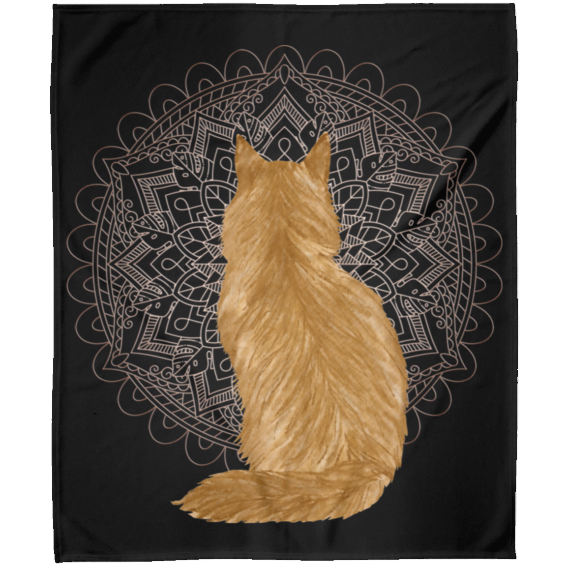 Zen Cat - Longhair Orange Fleece Blankets