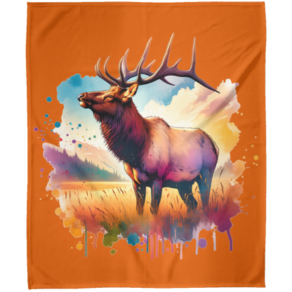 Roosevelt Elk in Field Fleece Blankets