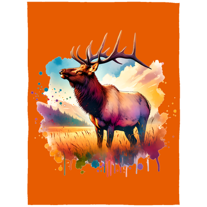 Roosevelt Elk in Field Fleece Blankets