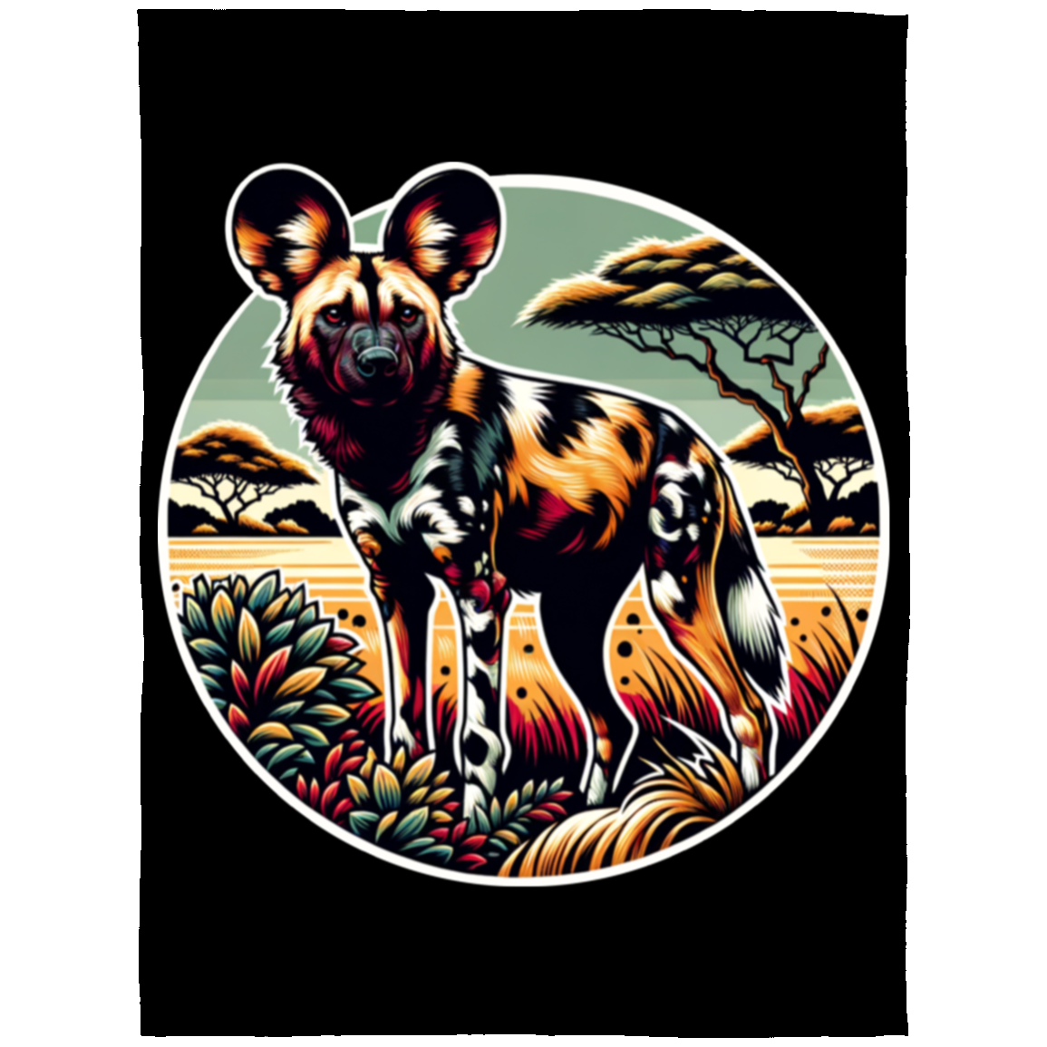 African Wild Dog Graphic Fleece Blankets