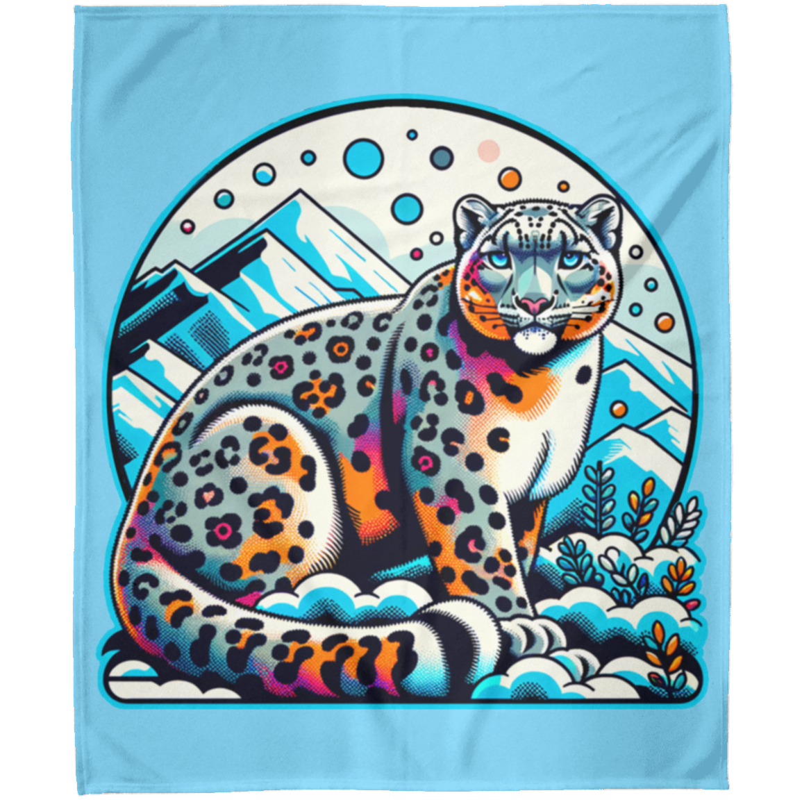 Snow Leopard Graphic Fleece Blankets