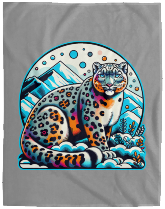 Snow Leopard Graphic Fleece Blankets