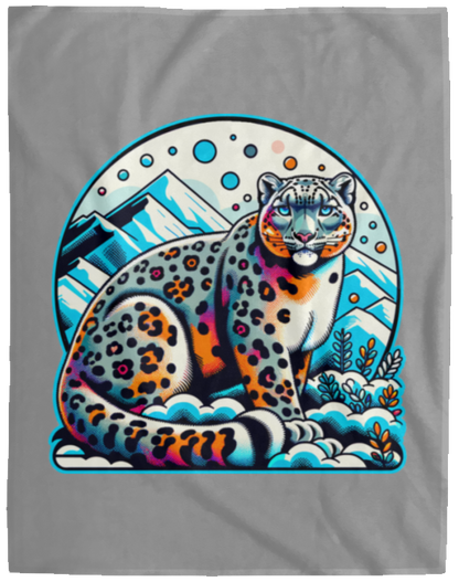 Snow Leopard Graphic Fleece Blankets