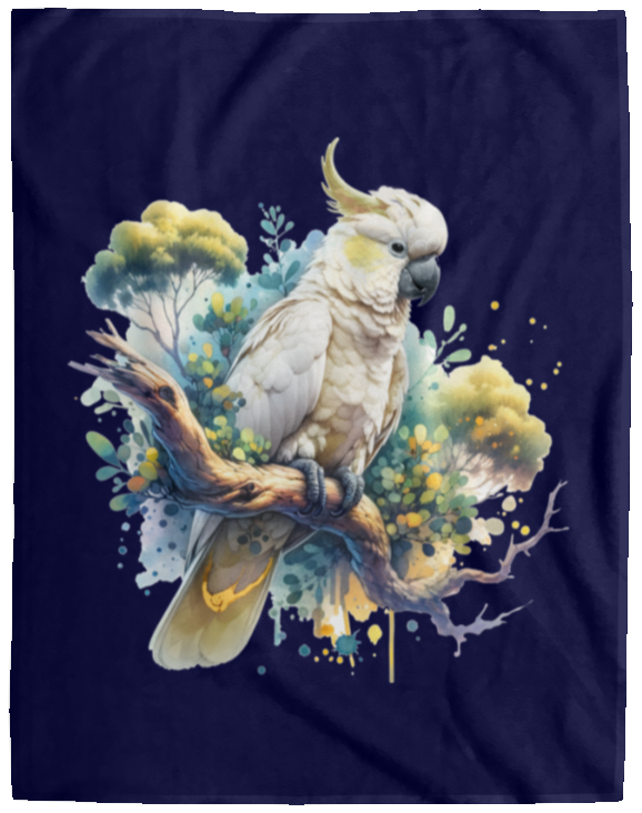 Cockatoo in Tree Fleece Blankets