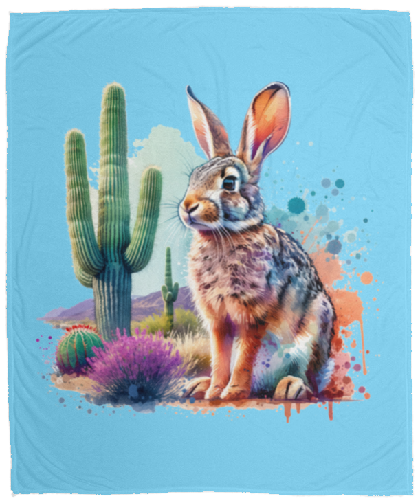 Jackrabbit with Saguaro Fleece Blankets