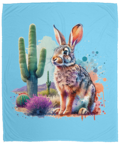 Jackrabbit with Saguaro Fleece Blankets