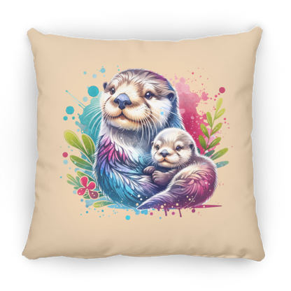 Sea Otter Mom and Baby - Pillows