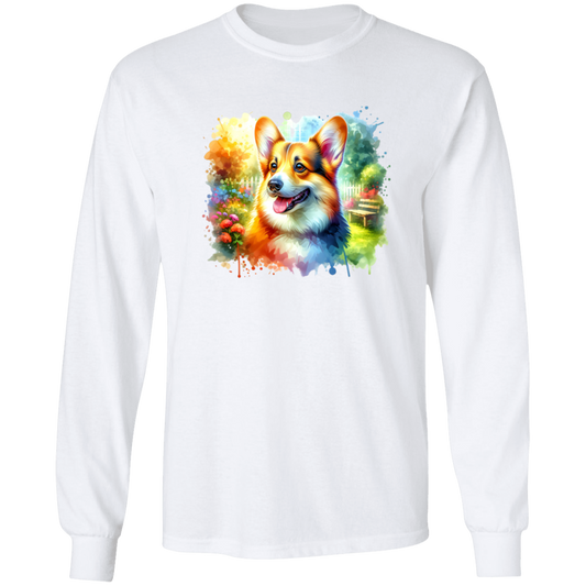 Pembroke Corgi in Garden T-shirts, Hoodies and Sweatshirts