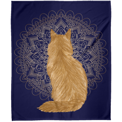 Zen Cat - Longhair Orange Fleece Blankets