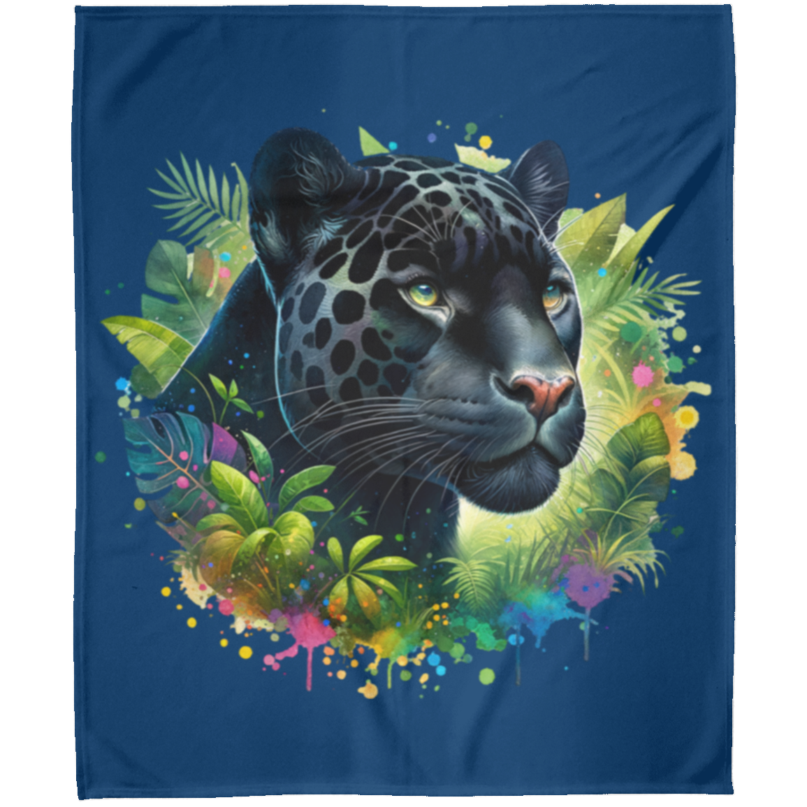 Melanistic Leopard Fleece Blankets