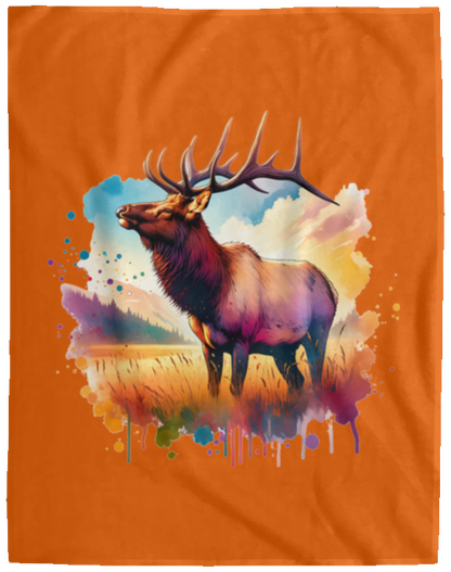 Roosevelt Elk in Field Fleece Blankets