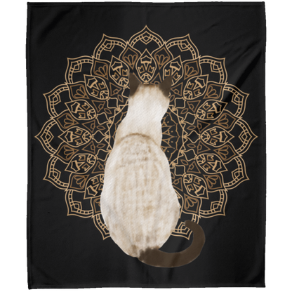 Zen Cat - Siamese Seal Point Fleece Blankets