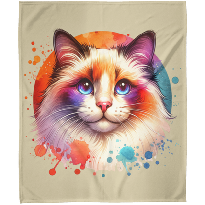 Longhair Tortie Point Cat Fleece Blankets