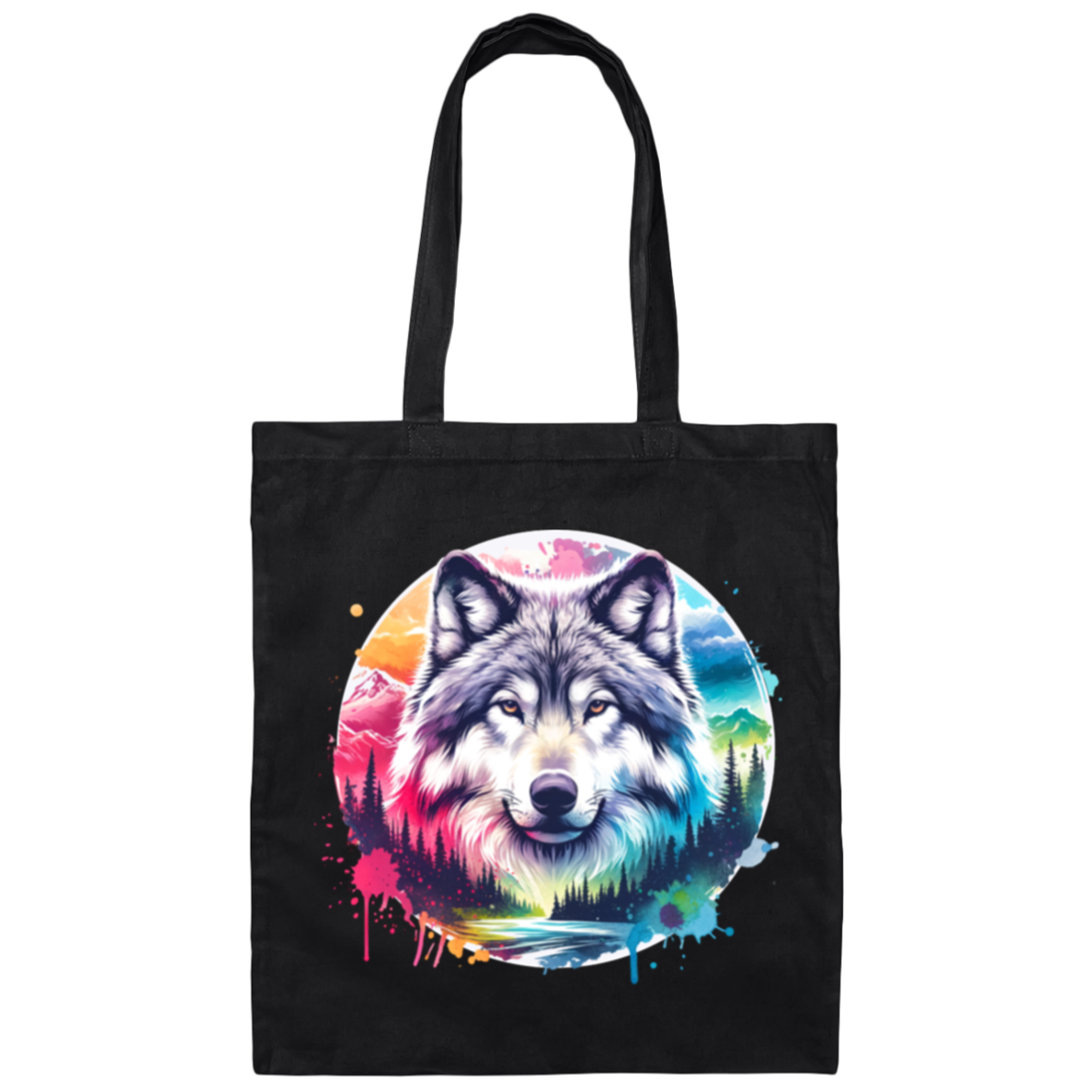 Wolf Spirit Rising Canvas Tote Bag