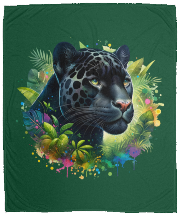 Melanistic Leopard Fleece Blankets