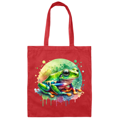 Treefrog Bubble Canvas Tote Bag