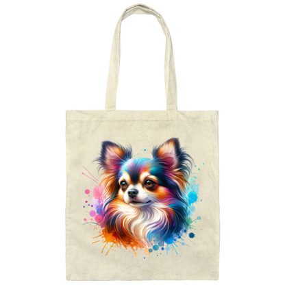 Longhair Tricolor Chihuahua - Canvas Tote Bag