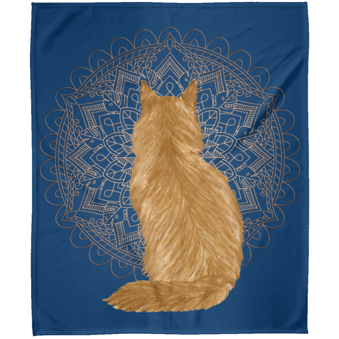 Zen Cat - Longhair Orange Fleece Blankets