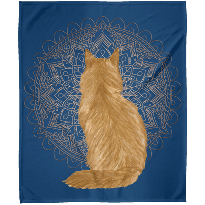 Zen Cat - Longhair Orange Fleece Blankets