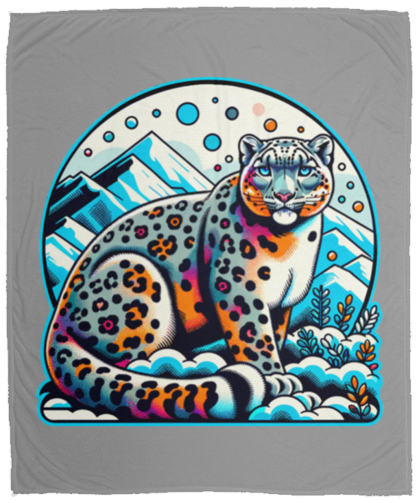 Snow Leopard Graphic Fleece Blankets