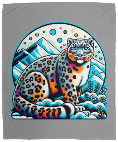 Snow Leopard Graphic Fleece Blankets