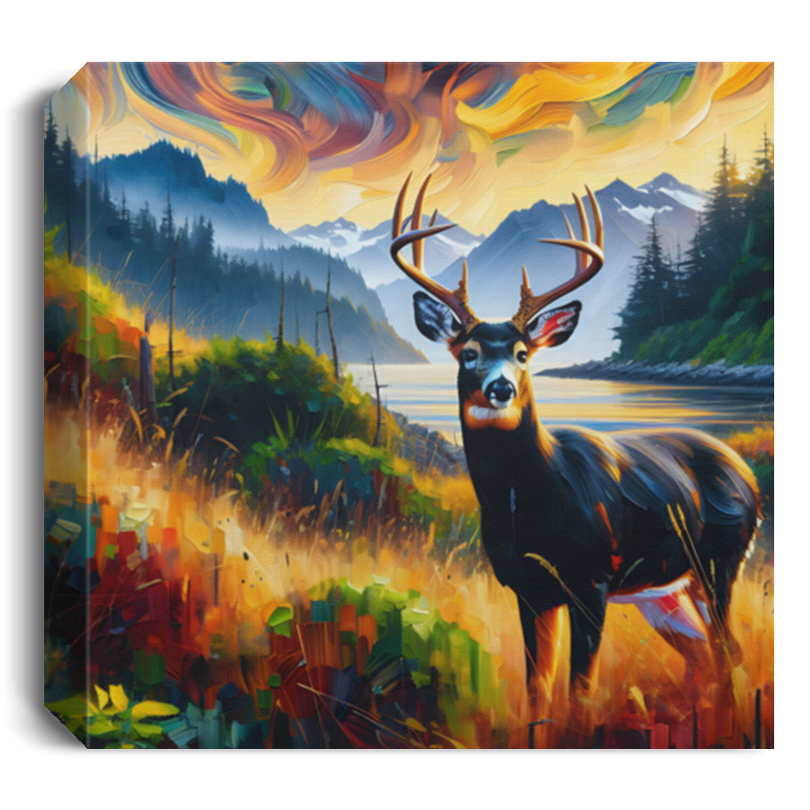 Black Tail Buck in Olympic National Park - Canvas Art Prints