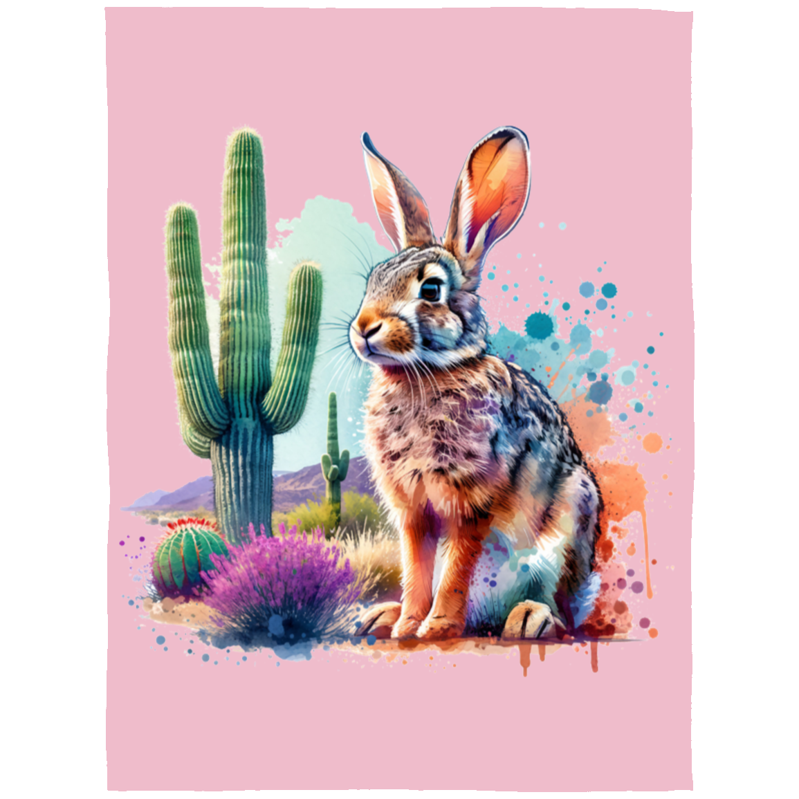 Jackrabbit with Saguaro Fleece Blankets