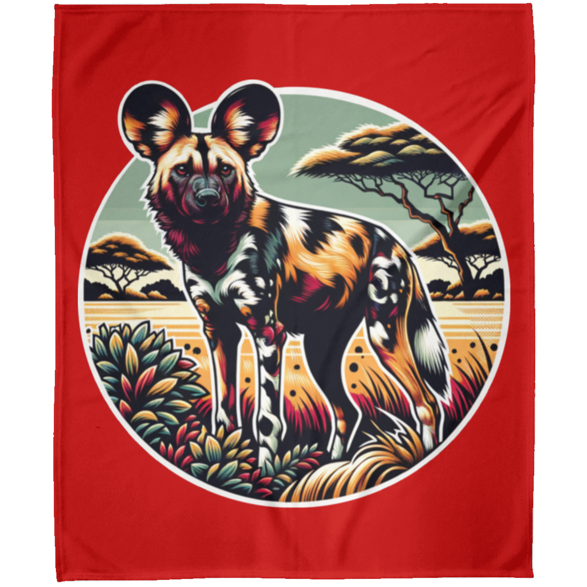 African Wild Dog Graphic Fleece Blankets