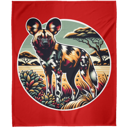 African Wild Dog Graphic Fleece Blankets