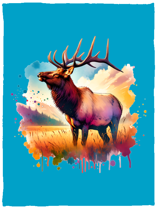 Roosevelt Elk in Field Fleece Blankets