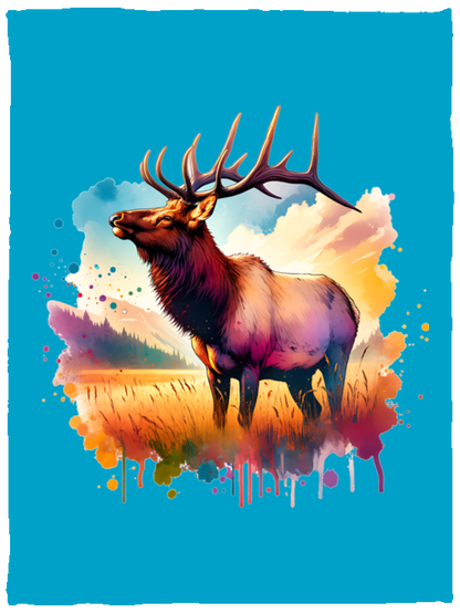 Roosevelt Elk in Field Fleece Blankets