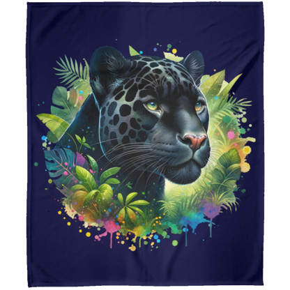 Melanistic Leopard Fleece Blankets