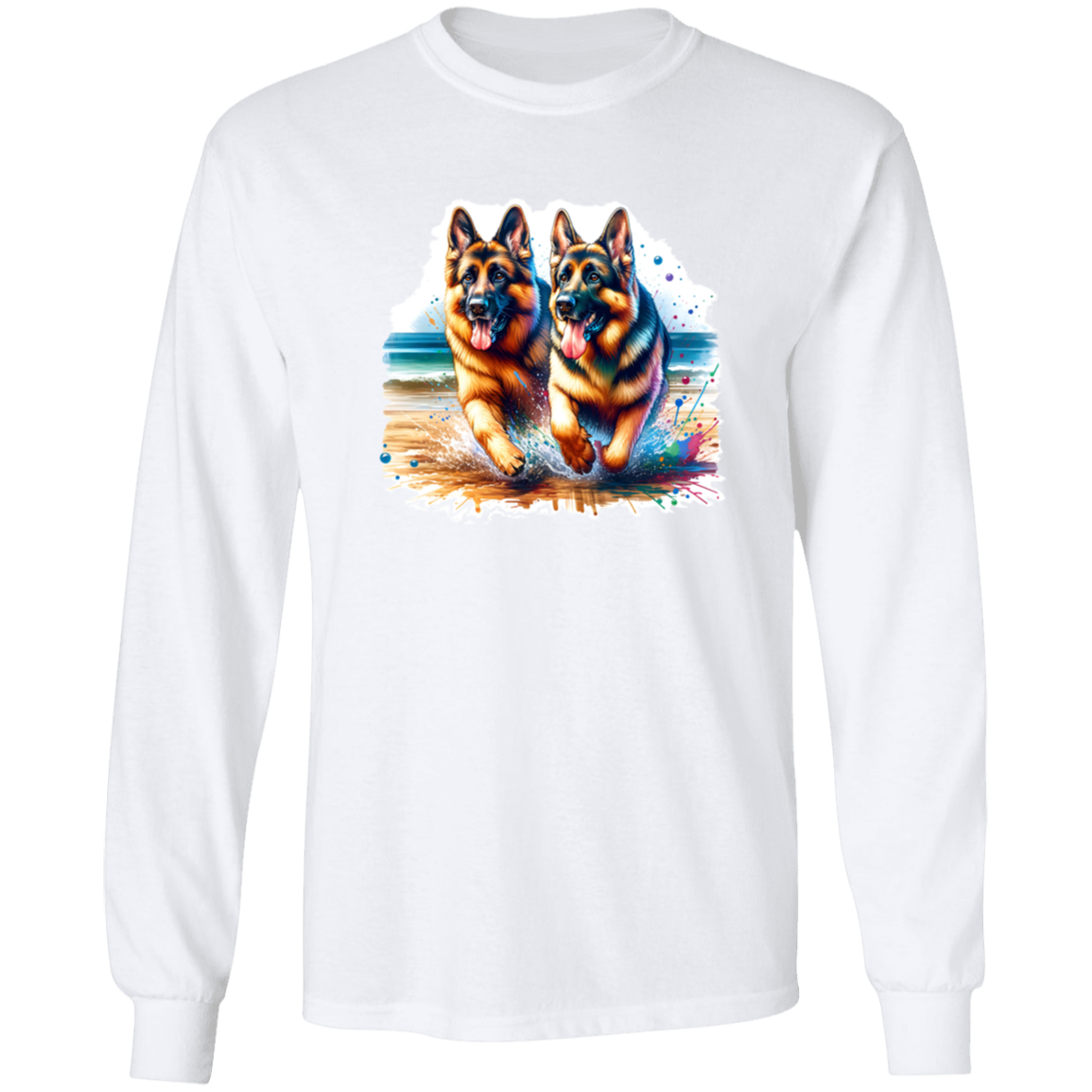 German Shepherds Running on Beach T-shirts, Hoodies and Sweatshirts