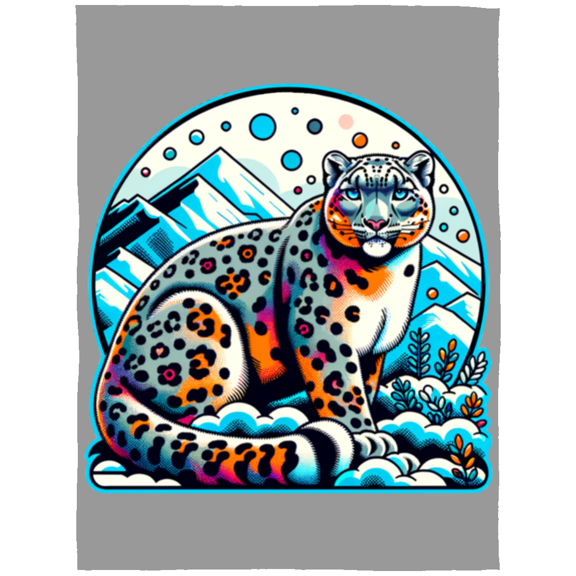 Snow Leopard Graphic Fleece Blankets