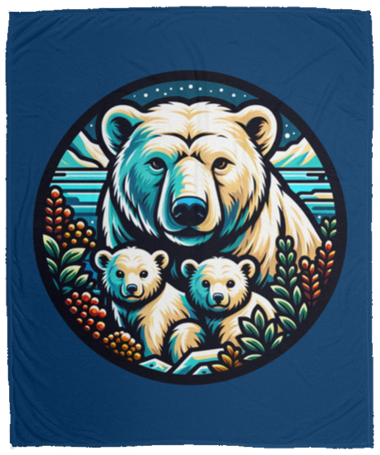 Polar Bear Circle Fleece Blankets