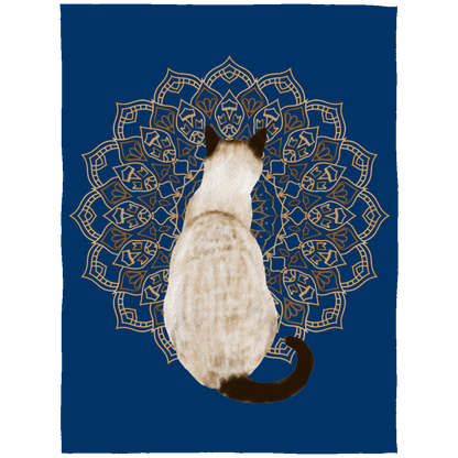 Zen Cat - Siamese Seal Point Fleece Blankets