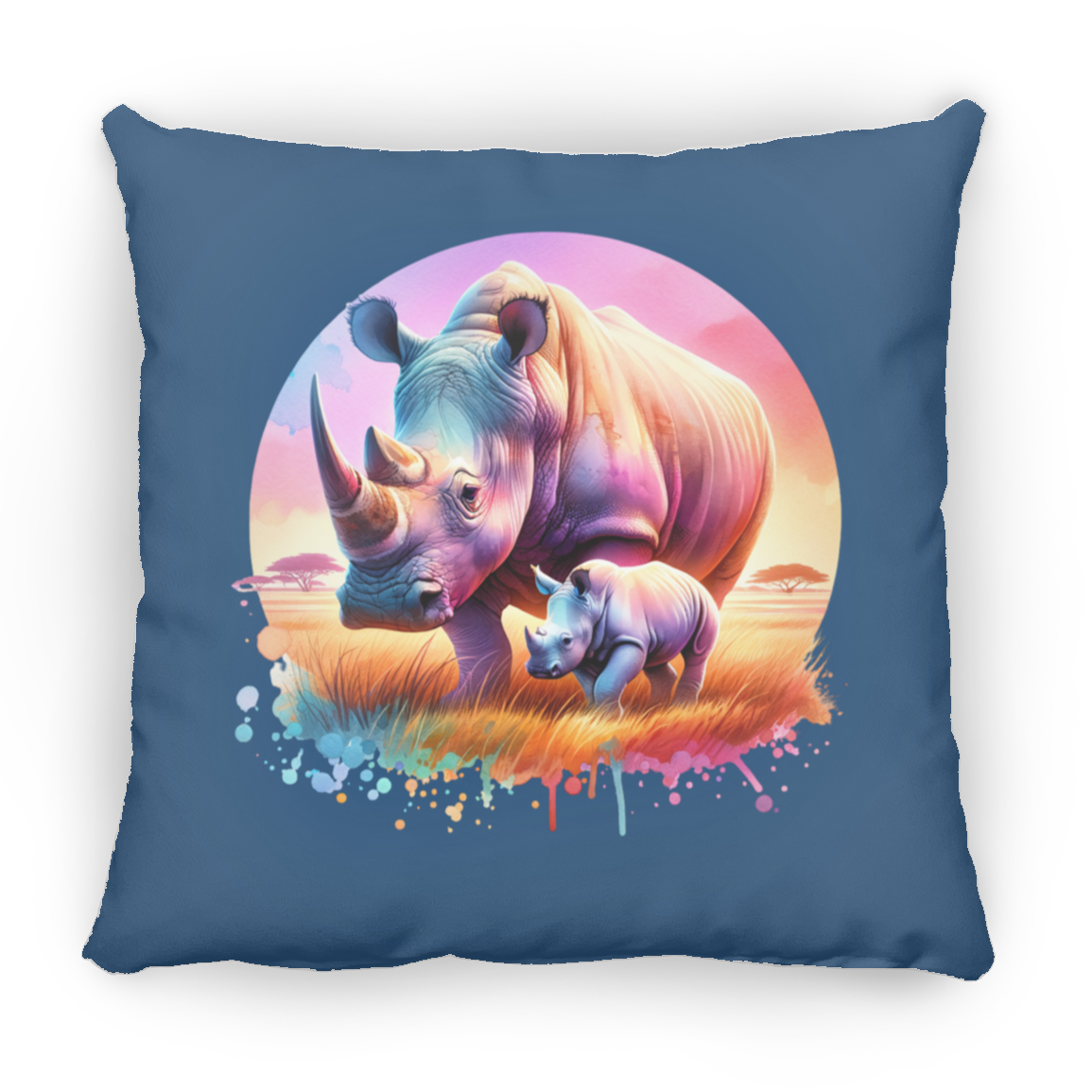 Rhino Mom and Baby - Pillows