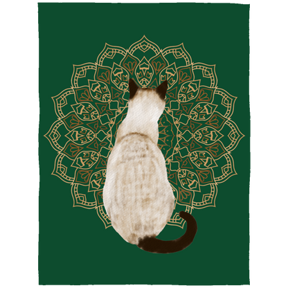 Zen Cat - Siamese Seal Point Fleece Blankets