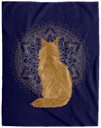 Zen Cat - Longhair Orange Fleece Blankets