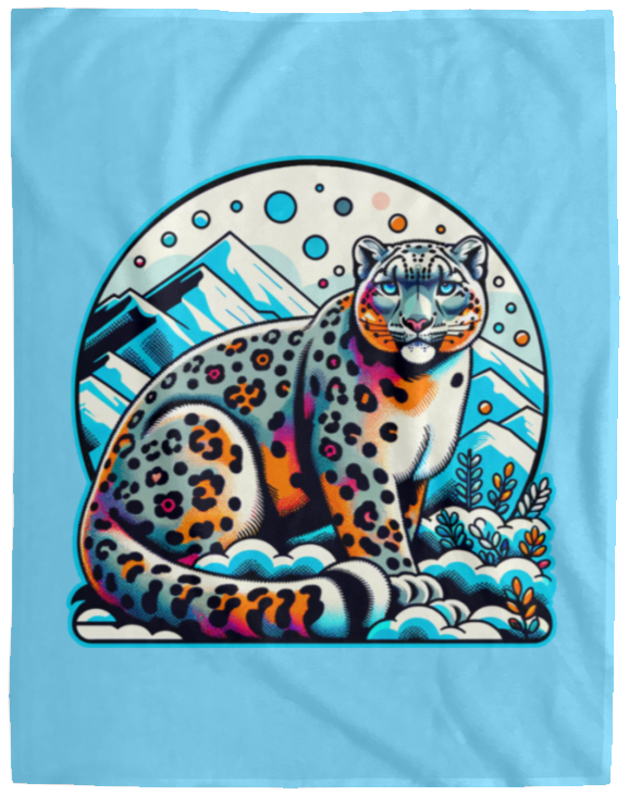 Snow Leopard Graphic Fleece Blankets