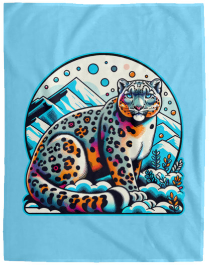 Snow Leopard Graphic Fleece Blankets