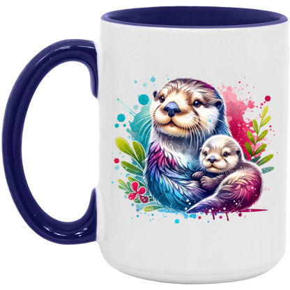 Sea Otter Mom and Baby Mugs