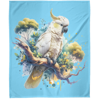 Cockatoo in Tree Fleece Blankets