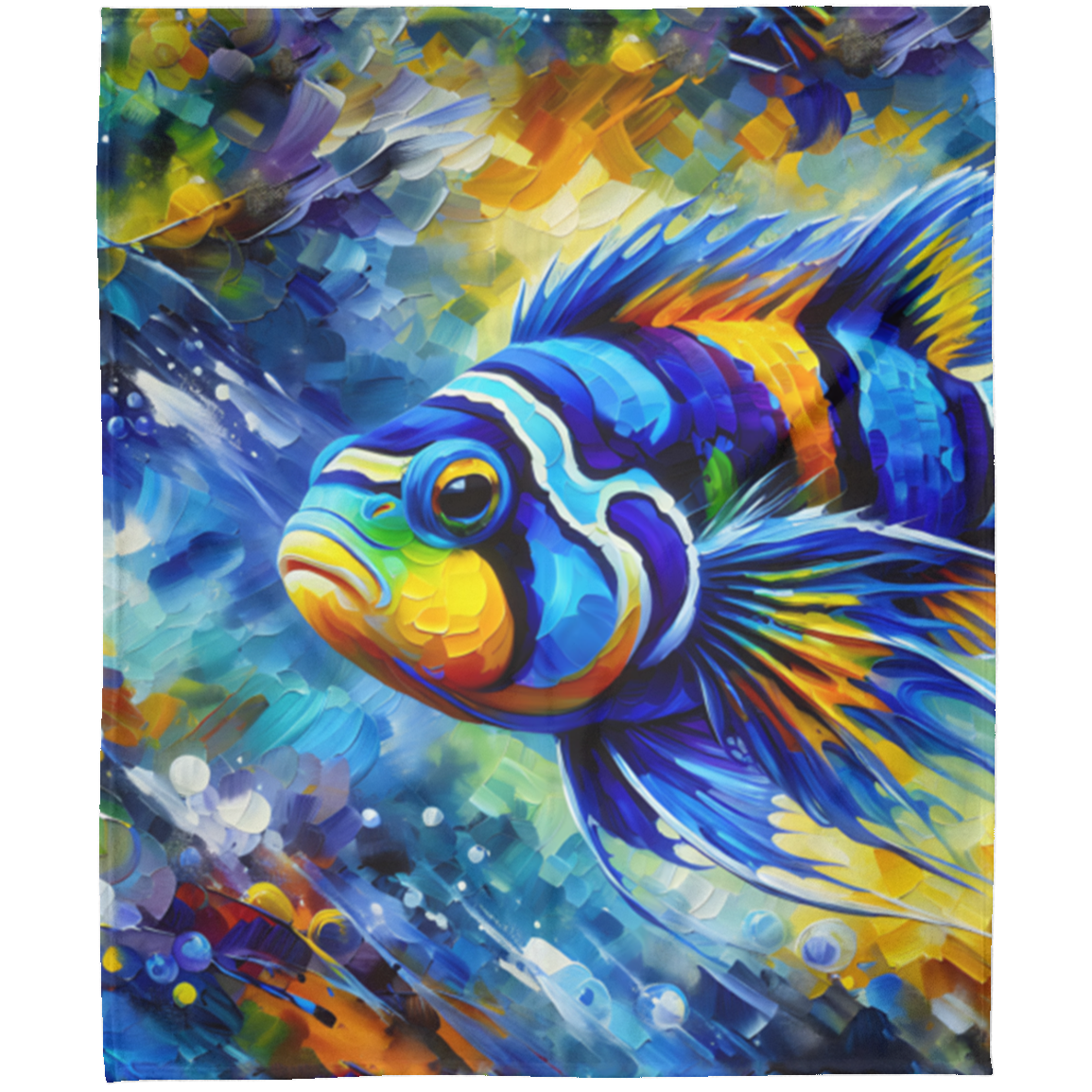 Mandarin Dragonet Fish Fleece Blankets