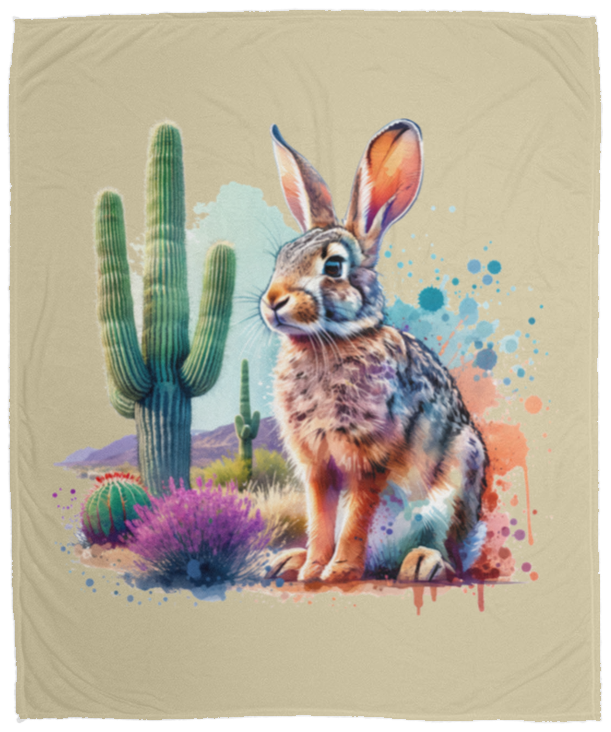 Jackrabbit with Saguaro Fleece Blankets