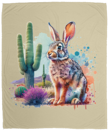 Jackrabbit with Saguaro Fleece Blankets