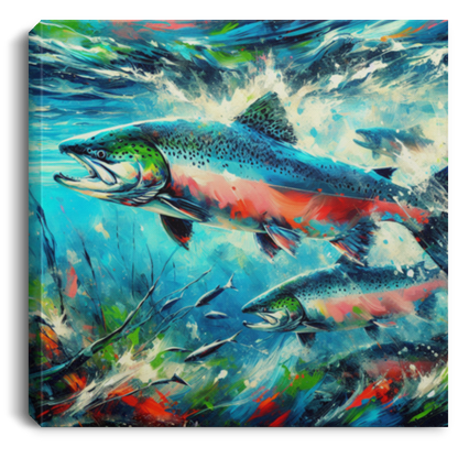 Salmon Returning - Canvas Art Prints