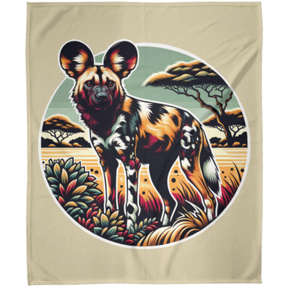 African Wild Dog Graphic Fleece Blankets